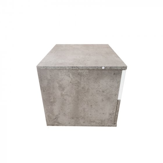 Nachtschrank Beton Weiß mit 2 Schubladen Nina 