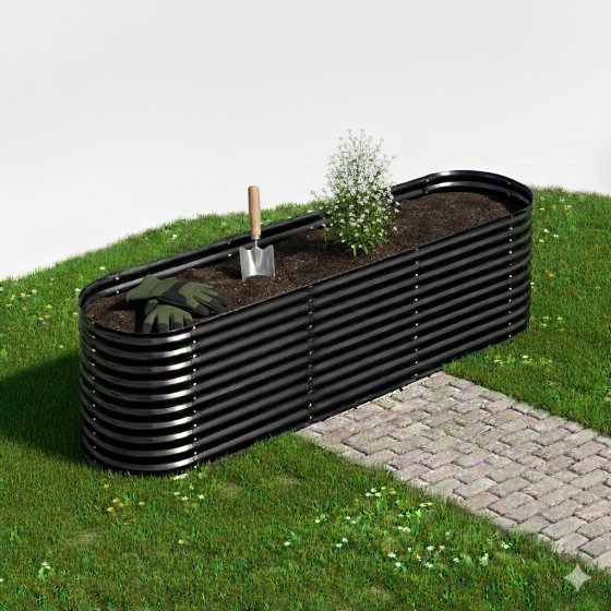 Hochbeet Stahl Oval S 160 x 80 x 80 Anthrazit 