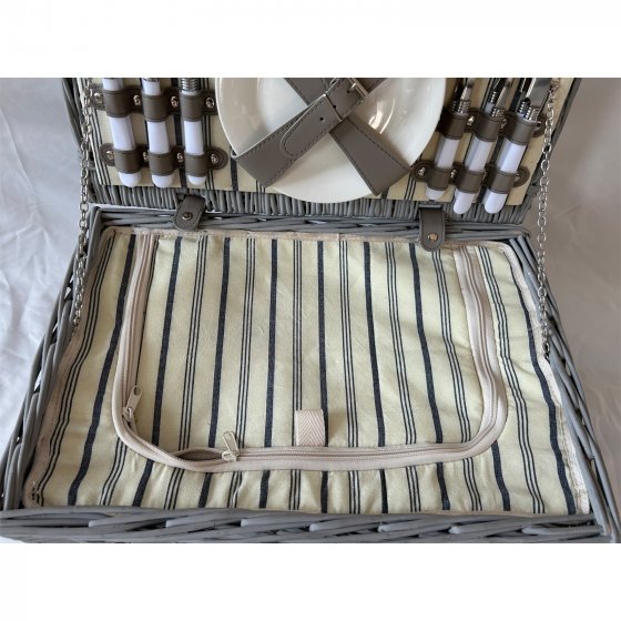 Picknickkorb für 4 Personen Finie Grau 