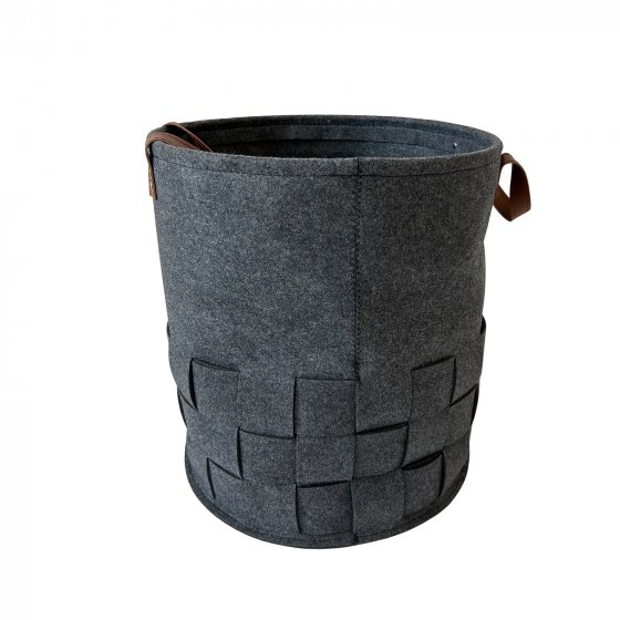Wäschekorb 55 Liter Briena Filz Dunkelgrau 