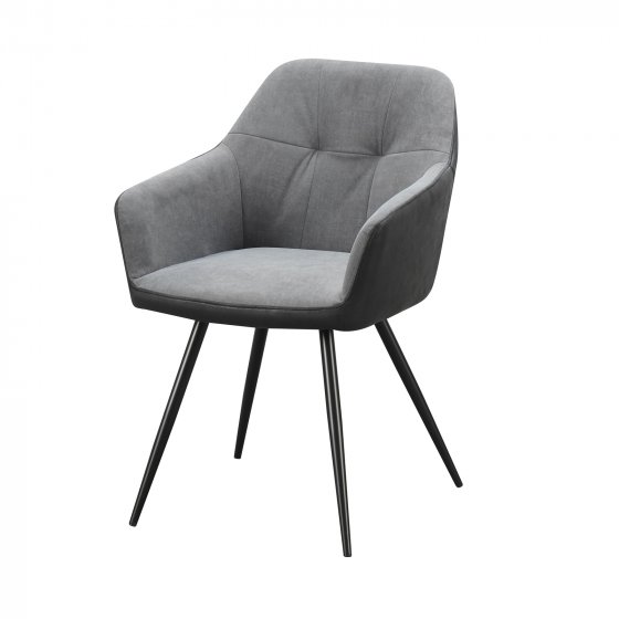 Esszimmerstuhl 2er Set Anthrazit/Grau Joschka 