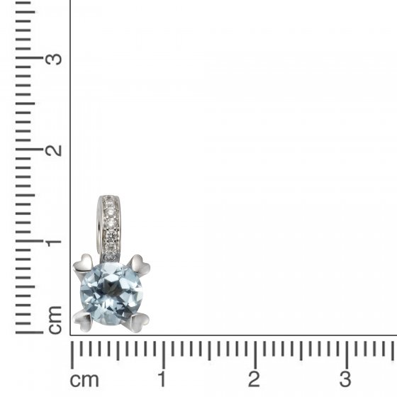 Anhänger Gold 585 mit Blautopas (beh.) und 7 Brillanten zus. 0,07ct. 