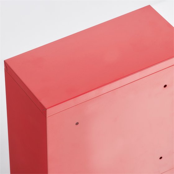 Medizinschrank verschließbar, rot Metall/Glas