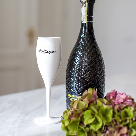 Sektglas 100 ml mit Druck CHEERS No. 1 SELFIEQUEEN 