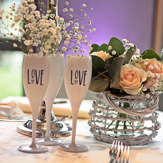 Sektglas 100 ml mit Druck CHEERS No. 1 LOVE 