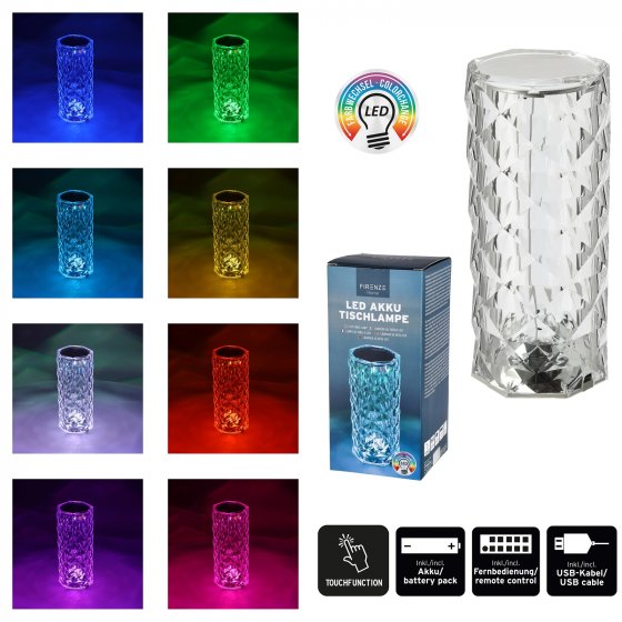 LED Tischlampe Kristall