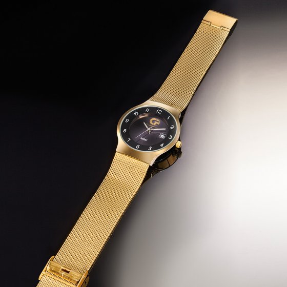 Flache Solar-Armbanduhr „Gold” 