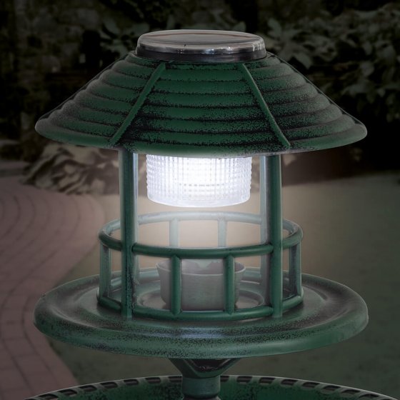 Solar-Vogelstation mit Pflanzschale