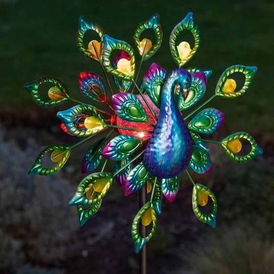 Solar-LED-Windrad „Pfau” 