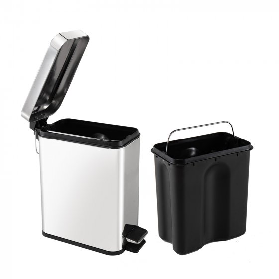 Pedalmülleimer Modern 5 Liter Silber 