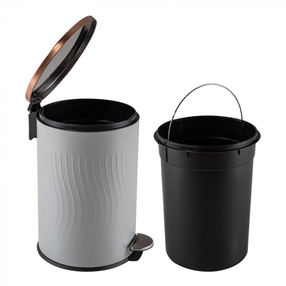 Treteimer Jannik 12 Liter Grau Kupfer 