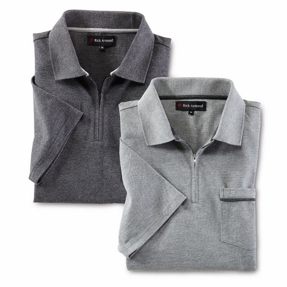 Piqué-Poloshirt mit Zipperkragen