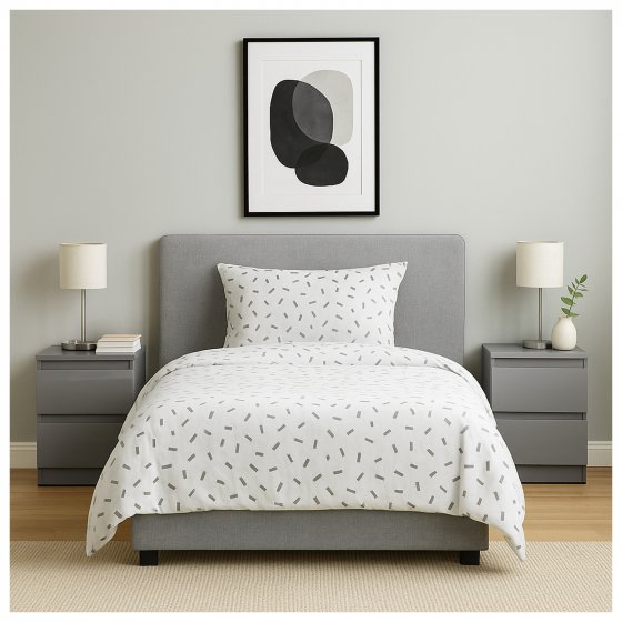 Nachtschrank Kenji Hochglanz Grau 