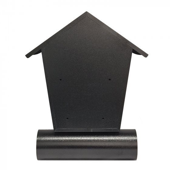 Briefkasten Amin Schwarz mit Zeitungsrolle 