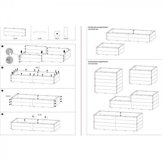 Hochbeet 6-teilig Nessa 