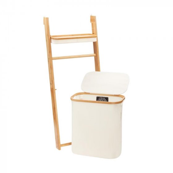 Wäschesammler mit Standregal Beige
