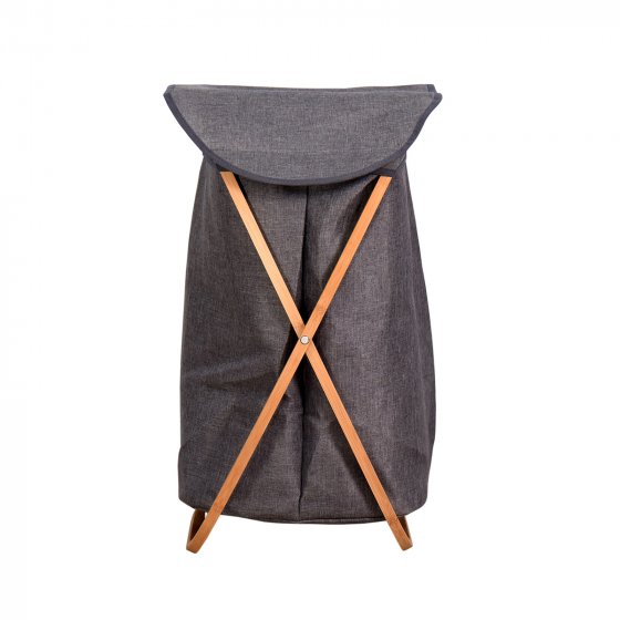 Wäschesammler mit Bambusgestell und Polyester-Sack,  60 Liter 
