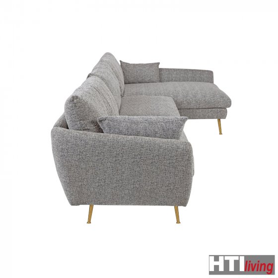 Ecksofa Antonius Webstoff Grau rechts