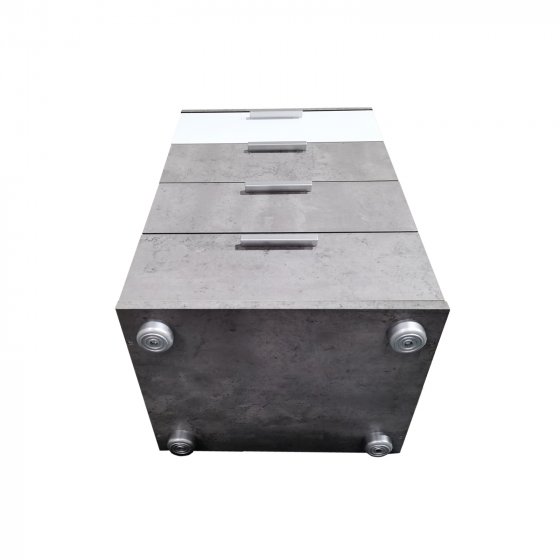 Nachtkommode 4 Schubladen Nina Beton Weiß 