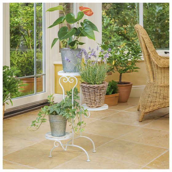 Pflanzenständer CELIA Blumentreppe im Vintage-Stil mit 3 Ebenen 
