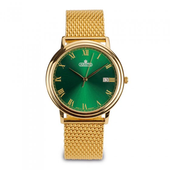 Vergoldete Herrenuhr „Green Baron II”