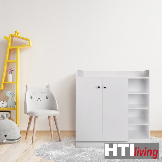 Sideboard mit 8 Regalfächern Weiß