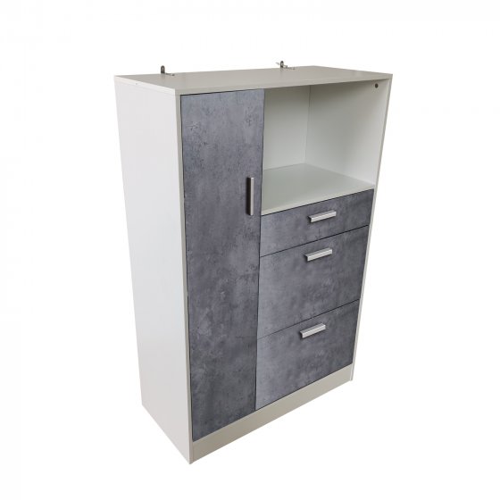 Küchenschrank Weiß-Beton Blanca L