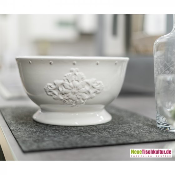 Salatschüssel Keramik weiß Bessie 