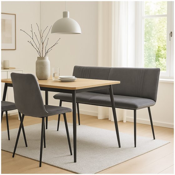 Bank Velvet Grau mit Print auf Rückseite Bangor 