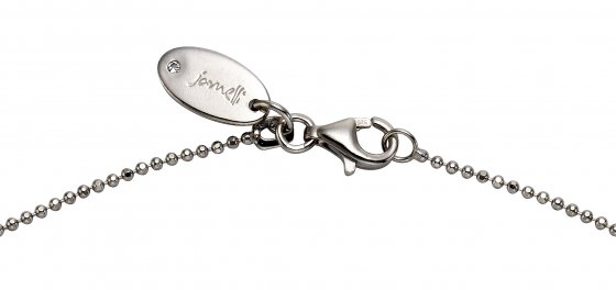 Halskette Silber 925 rhodiniert 45/42cm lang mit echtem Rainbow Mondstein 17x10,5mm 