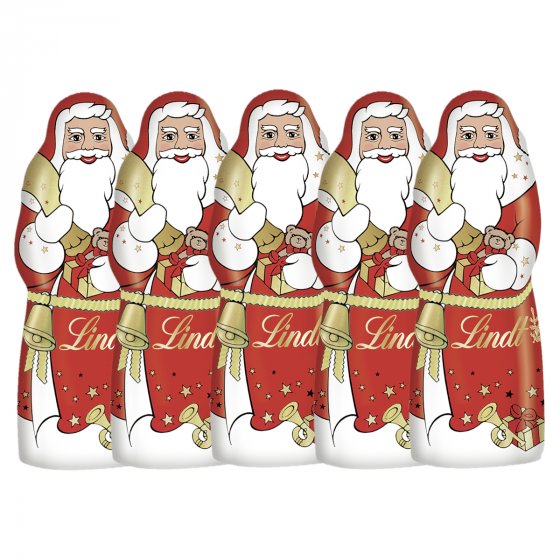 Lindt Weihnachtsmann aus Alpenvollmilch Chocolade 40g 5er Pack 