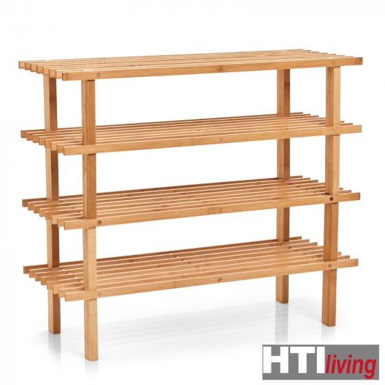 Schuhregal 2 Ablagen Bambus 