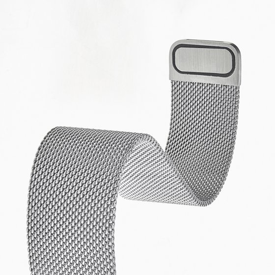 Milanaise-Armband mit Magnetverschluss 20 mm | Silber