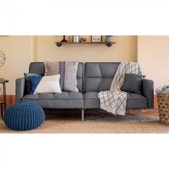 Schlafsofa Brigga Leinen Grau 