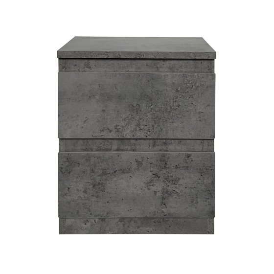Nachtkommode mit 2 grifflosen Schubladen Thekla Beton 