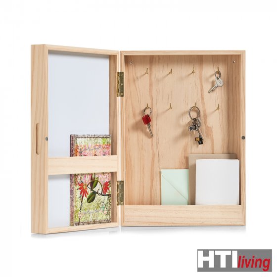 Schlüsselkasten, Memoboard, Holz mit Whiteboard 