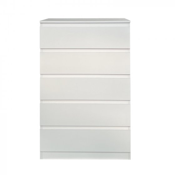 Kommode mit 5 grifflosen Schubladen Thekla Weiß 