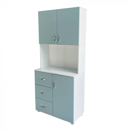 Badschrank Hellblau Weiß