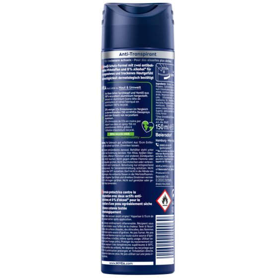 Nivea Men Deo Spray Dry Impact 72h Anti Transpirant 150ml 6er Pack 