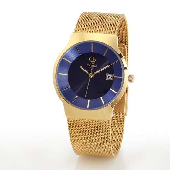 Solar-Armbanduhr „Gold  &  Blue“ 