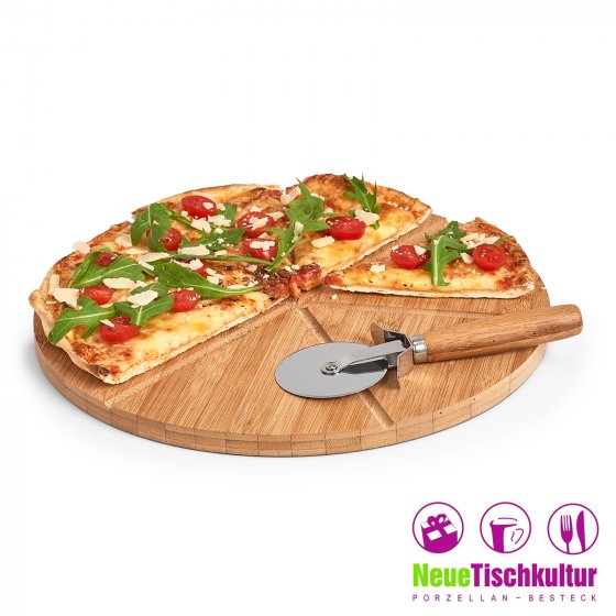 Pizza-Set 2-teilig Bambus 