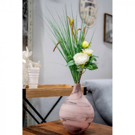 Pfingstrose 38 cm Kunstblume Flora Weiß