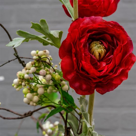 Ranunkel 64 cm Kunstblume Flora Rot