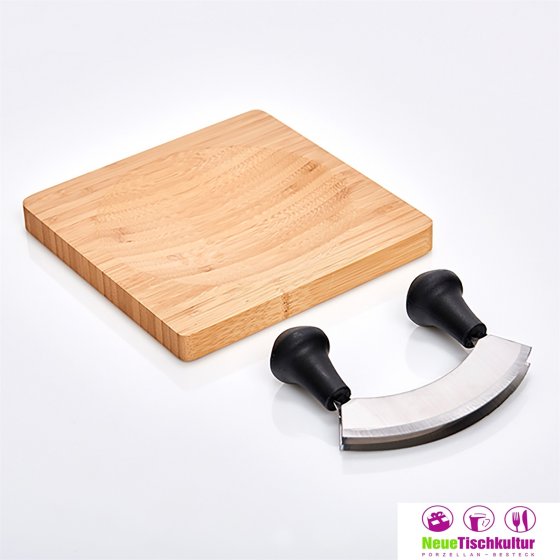 Kräuterbrett mit Wiegemesser Bamboo 