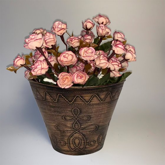 Blumentopf Nessa Ornamente Gold Silber 3er-Set 
