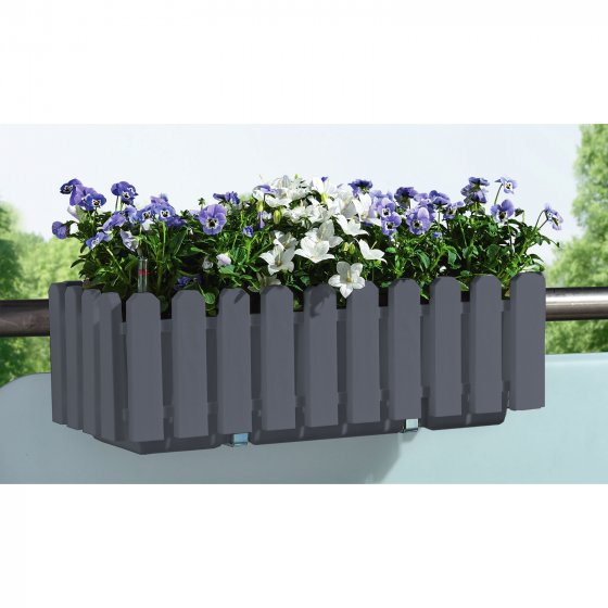 Blumenkasten mit Wasserspeicher Nessa 50 cm Grau