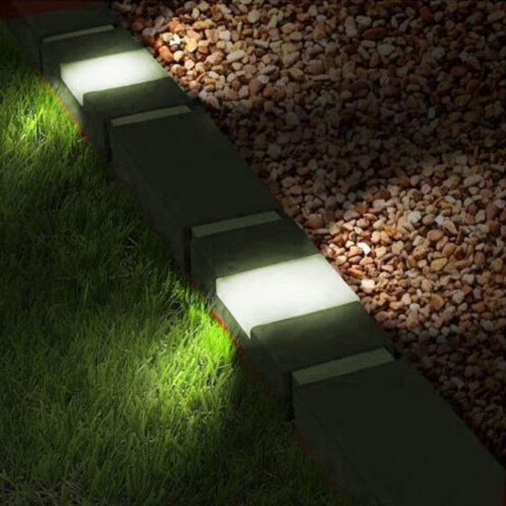 Beetumrandung Nessa Solar Brick 10-teilig Grau 