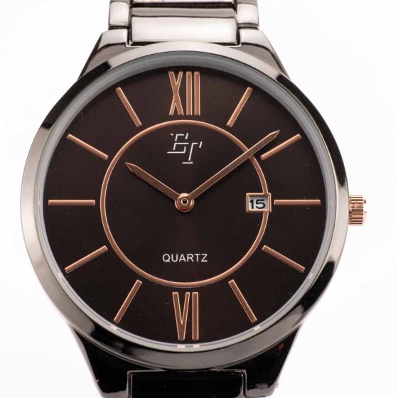 IHR GESCHENK: ULTRAFLACHE HERRENUHR „ONYX“ 