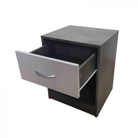 Nachtschrank 2er Set Nina Beton Weiß