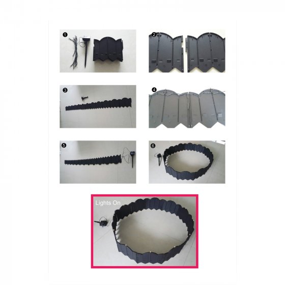 Beeteinfassung 1260 cm Zierzaun Cloud mit Beleuchtung 